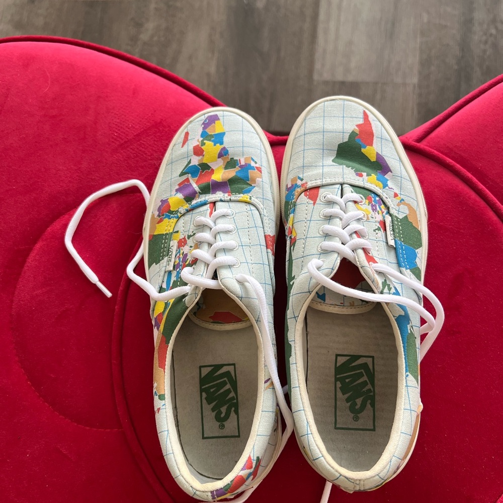 Vans limited edition Save our planet classic ‘ World map’ skateboarding design.